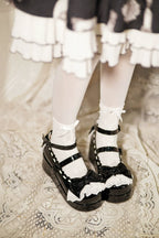 Milky Puff - Sweet Lolita Heels Shoes, Round Toe With Petite Wedge - image 47