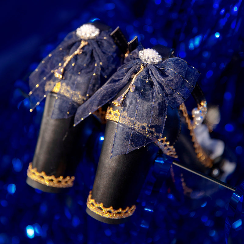 Bright PU Wedding Lolita Thick High Heels - image 7
