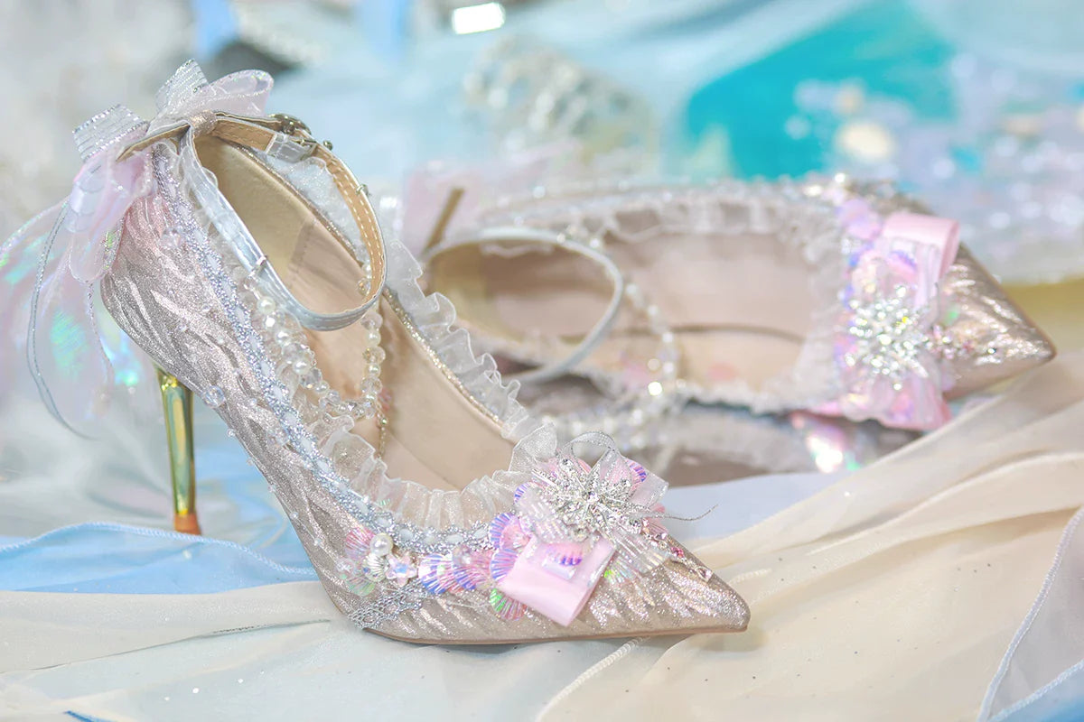 Mermaid Seashell - Sweet Lolita Heels with Detachable Chains - image 10