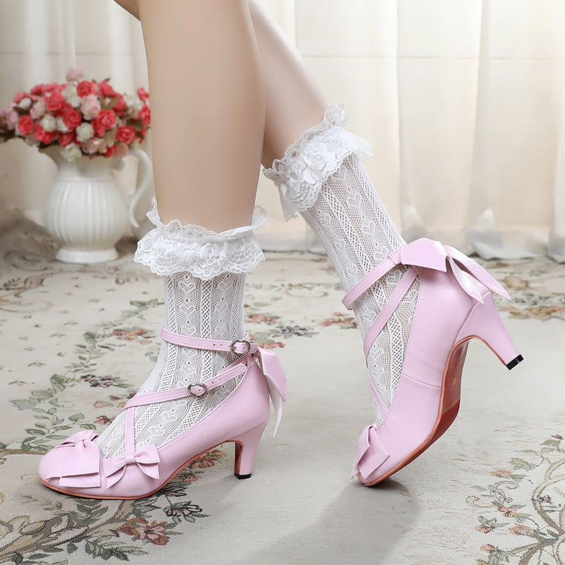 Wind Tide Rumors - Cross-Strap Sweet Lolita Handmade Shoes - image 31