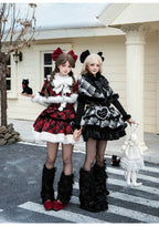 Snow Night Serenade - Fluffy Plaid Kawaii Lolita JSK, Reversible Cape and Accessories - image 20