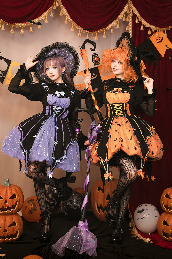 Halloween Gothic Lolita JSK Dress, Pumpkin-inspired Dress - image 2