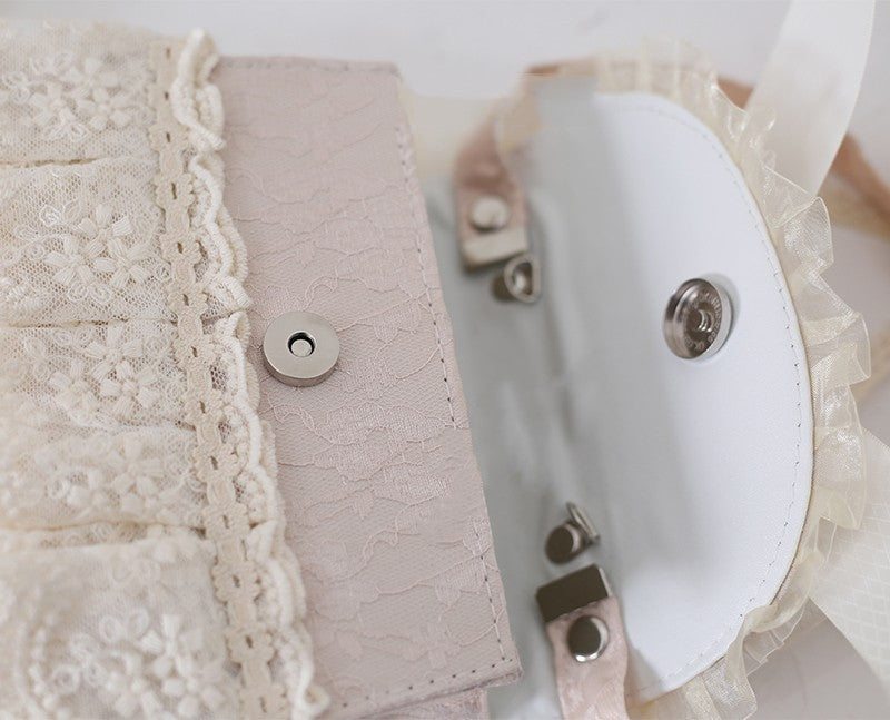 Elegant Lolita Bag Daisy Pearl Chain Lace Handbag - image 11
