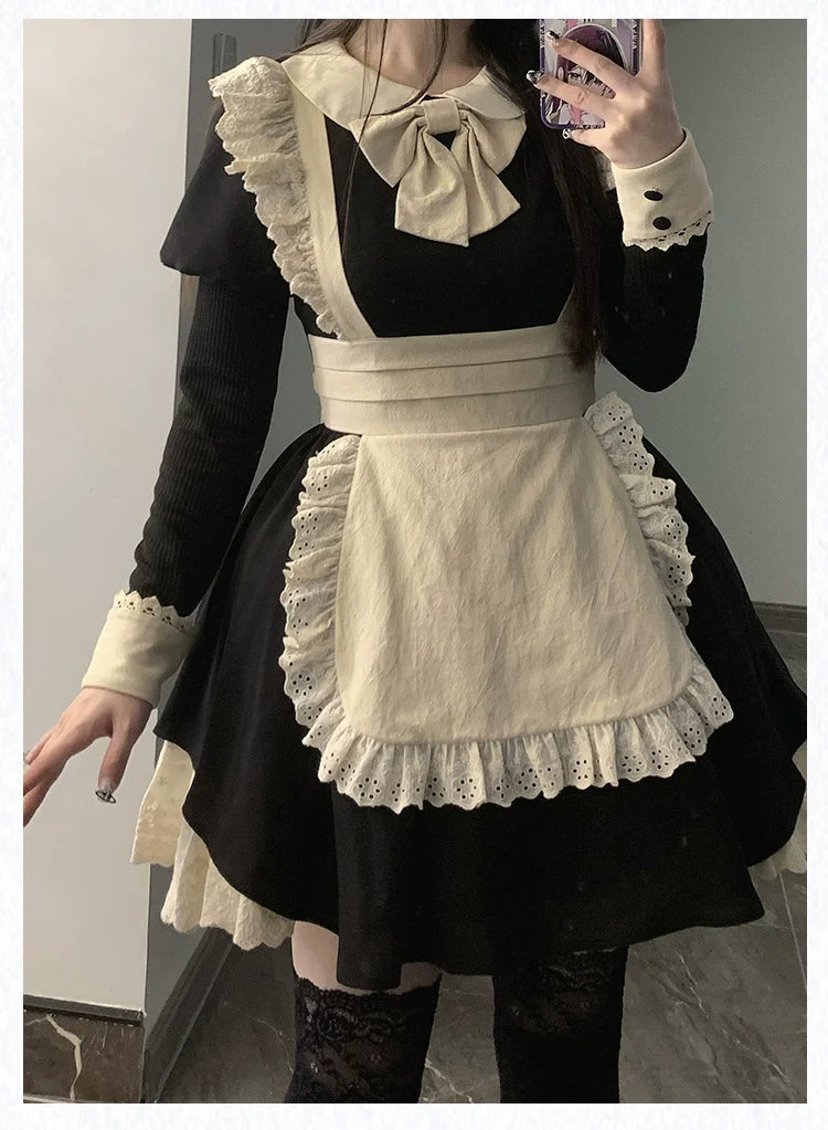Kiss Kiss - Vintage Maid Lolita OP Dress and Apron - image 21