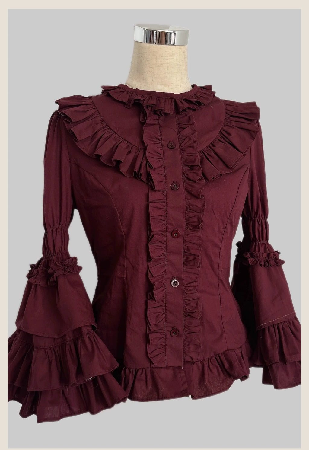 Burgundy Rose - Floral Printed Old School Lolita JSK, Elegant Cape and Accessories - image 23