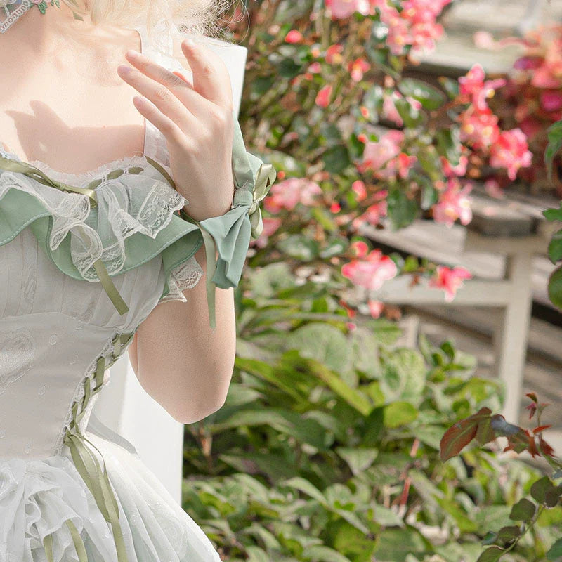 Toting Basil - Wedding Lolita Bolero, Necklace, Cuffs and Side Clip Collection - image 3