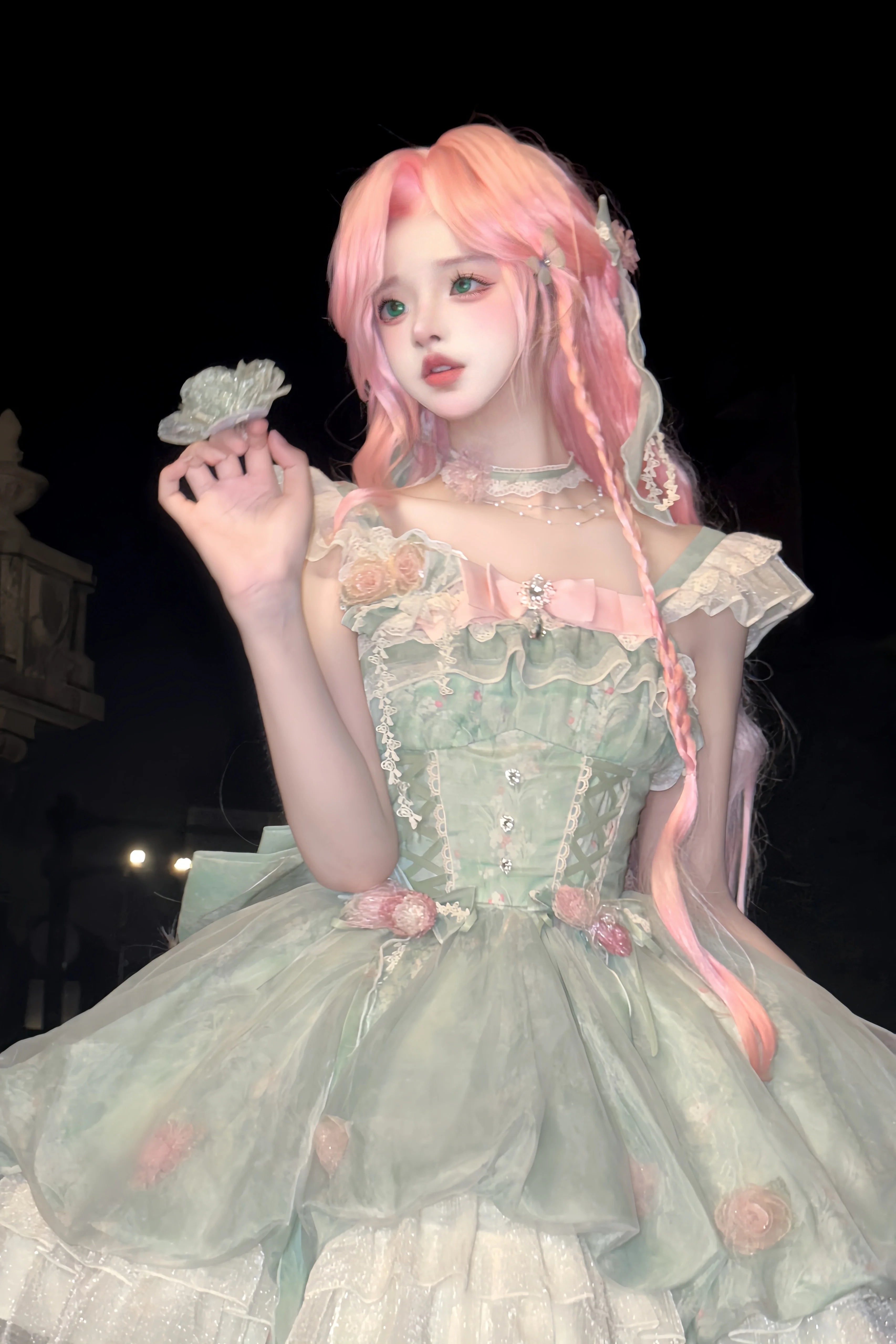 Floral Magician - Sweet Lolita Dress Floral Print Short Length JSK - image 6