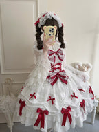 Satin Gift Box - Sweet Lolita JSK Dress, Bows and Layered Lace - image 18