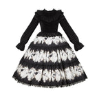 Dead Leaf Butterfly Gothic Lolita JSK and OP Dress Set - image 33