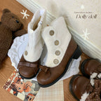 Winter Lolita Boots Fur Mary Jane Lolita Low Heel Shoes - image 54