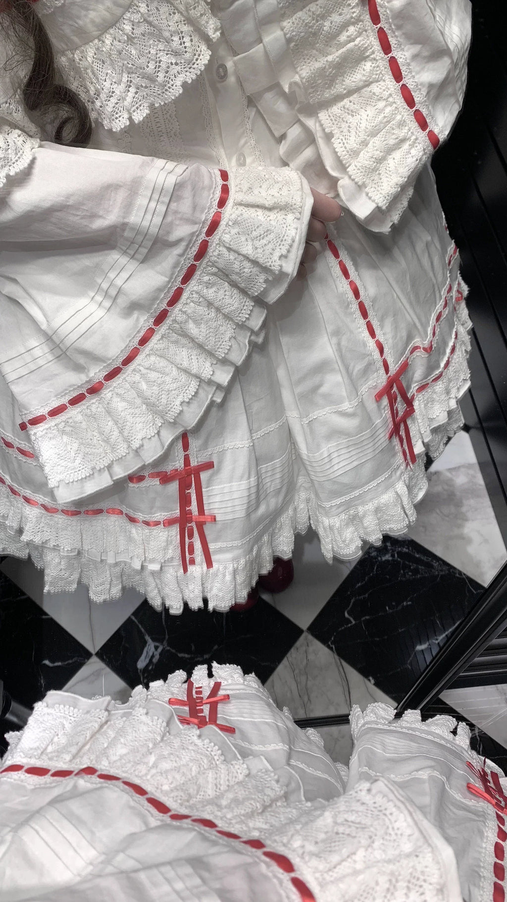 Praying Snowfall Old School Lolita Skirt Suit, Shirt and Cape - image 9