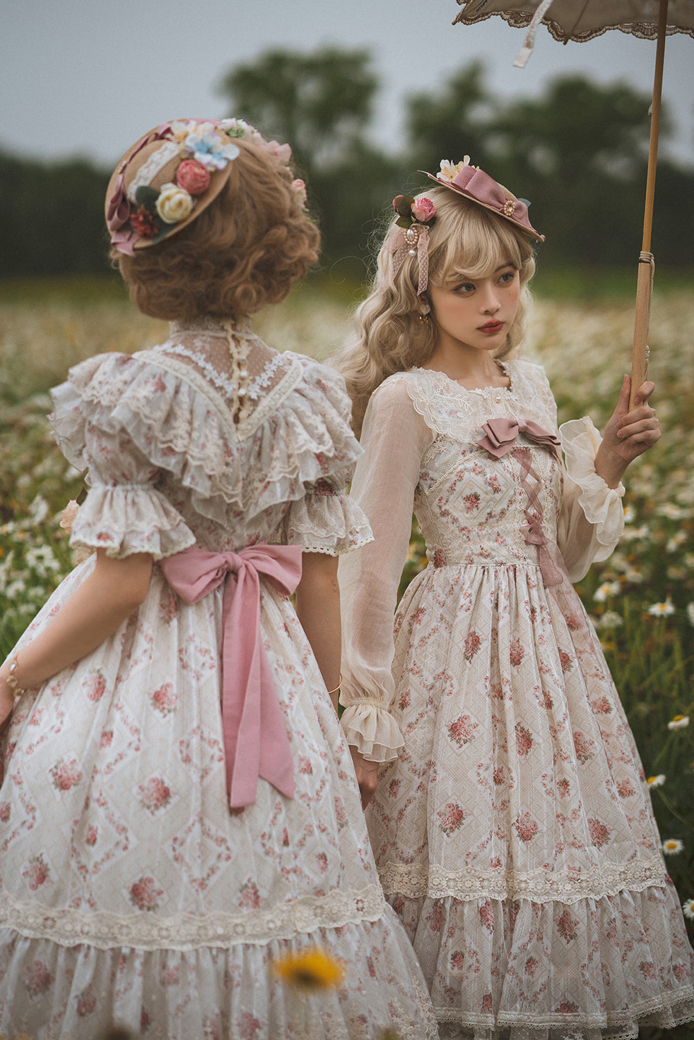 Woody Rose - Elegant Floral Lolita JSK Dress - image 4