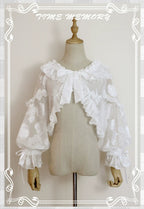 Xianbei - Sweet Lolita Chiffon Lantern Sleeve Cardigan with Bow - image 50