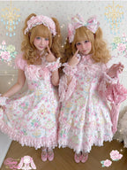 Spring 2025 Vintage Flower Wall Chandelier Rose Print Sweet Lolita JSK Dress and Accessories - image 5