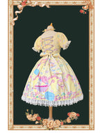 Macaron Dolly House - Sweet Lolita OP Printed Dress, Side Zipper and Accessories - image 6