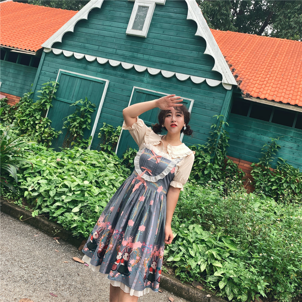 Plus Size Lolita Blouse, Oversized Short Sleeve Shirt - image 3