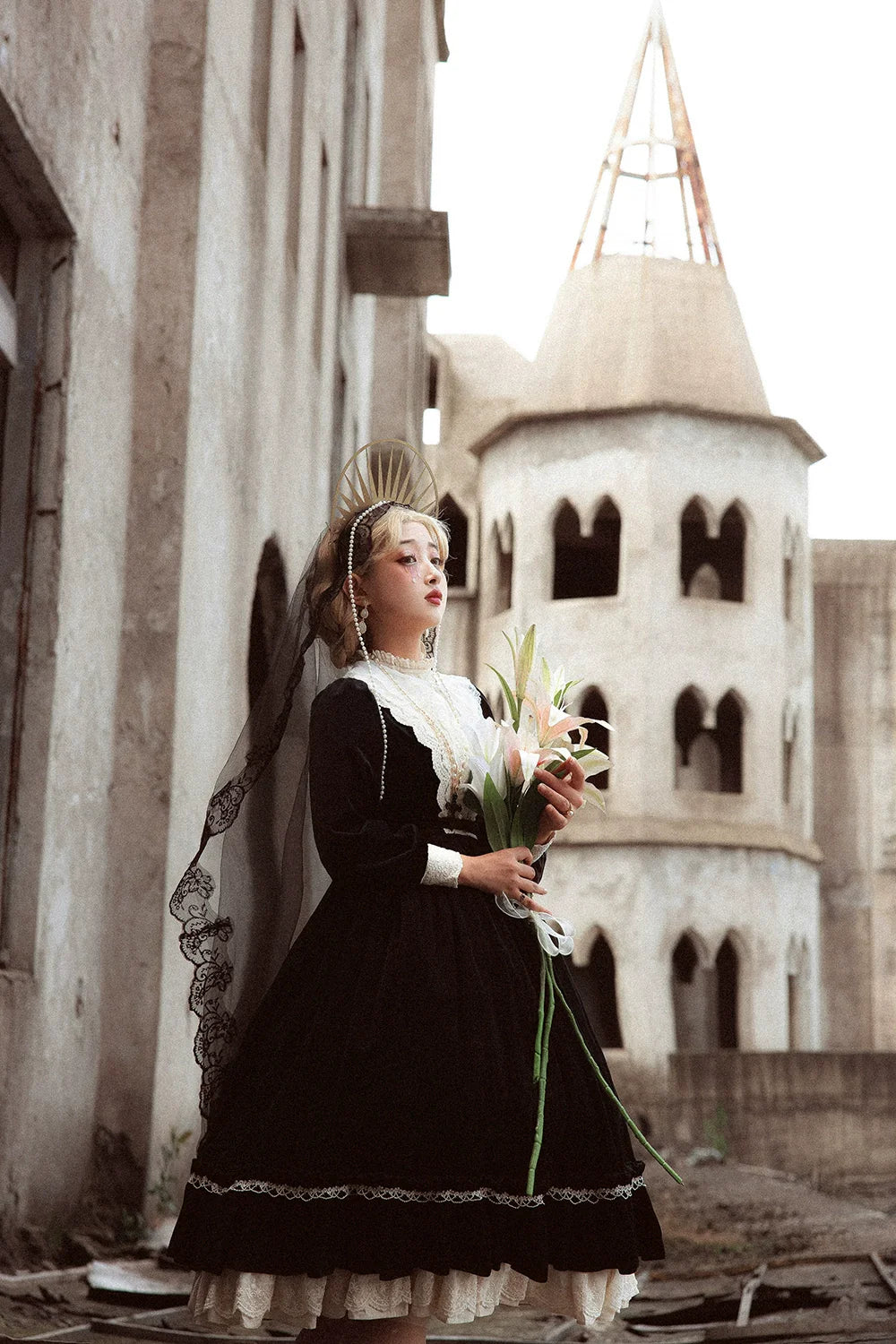 Vintage Elegant Velvet OP Dress - image 35