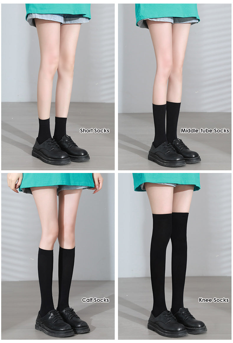 Velvet Solid Color Lolita Calf Socks - image 1