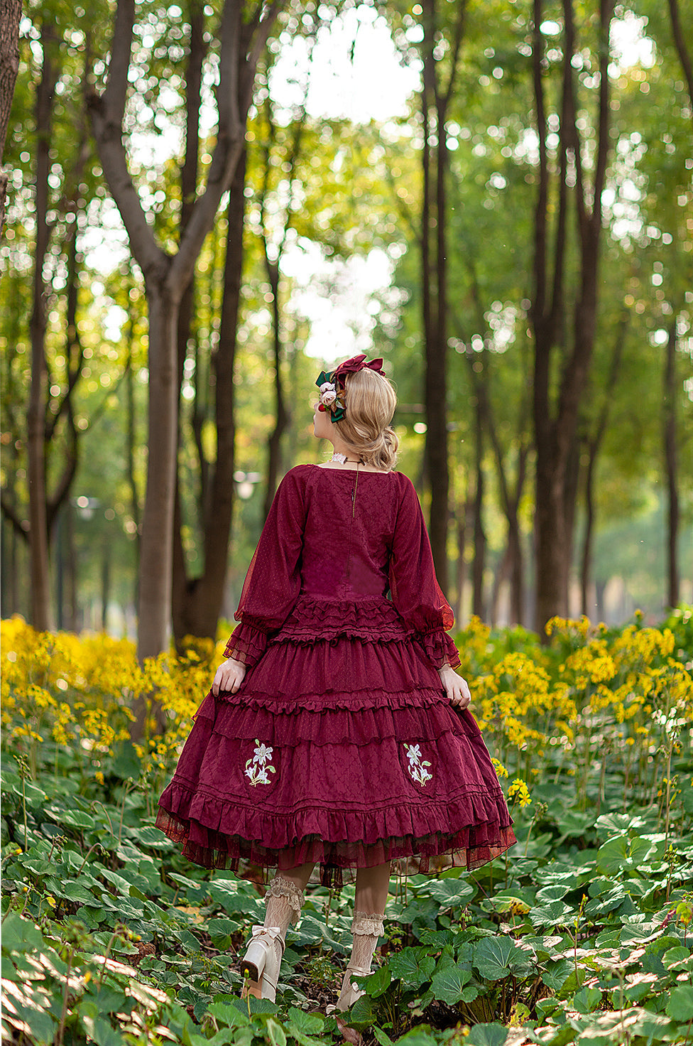 Melaleuca Lily - Embroidery Country Lolita Blouse and Skirt and Accessories - image 22