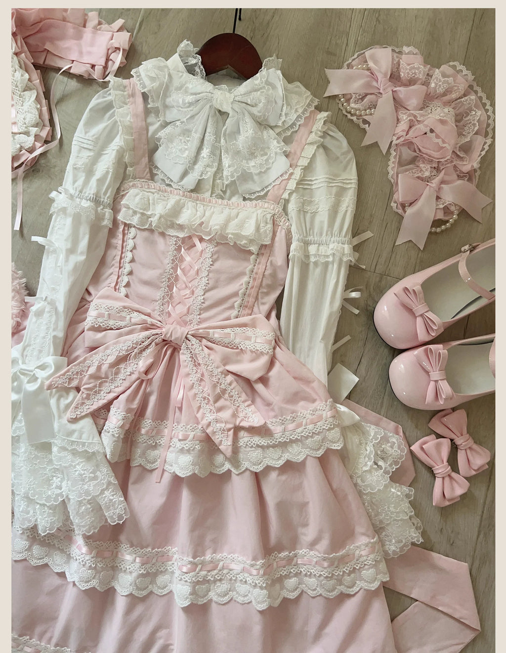 Otome Heart Cotton Old School Lolita JSK Dress Suit and Accessories - image 37