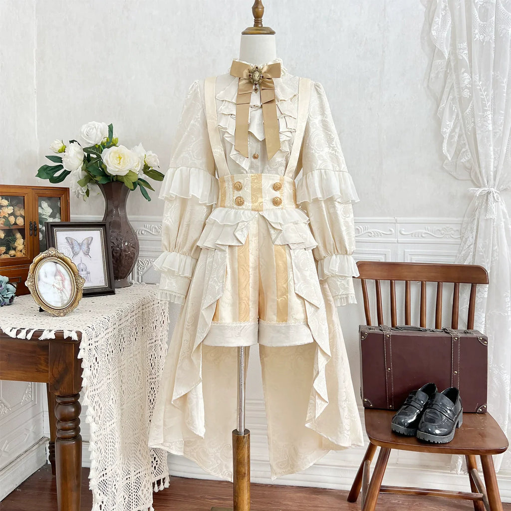Ouji Lolita Suspender Shorts and Shirt Set - image 2