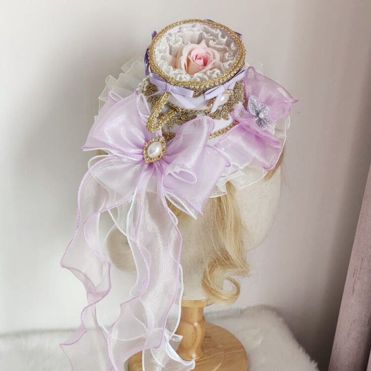Rococo Style Romantic Lolita Cup-shape Hat - image 4