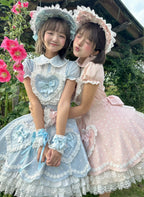 Maiden's Heart Knot - Cotton Old School Lolita Dress, Heart Polka Dot - image 6