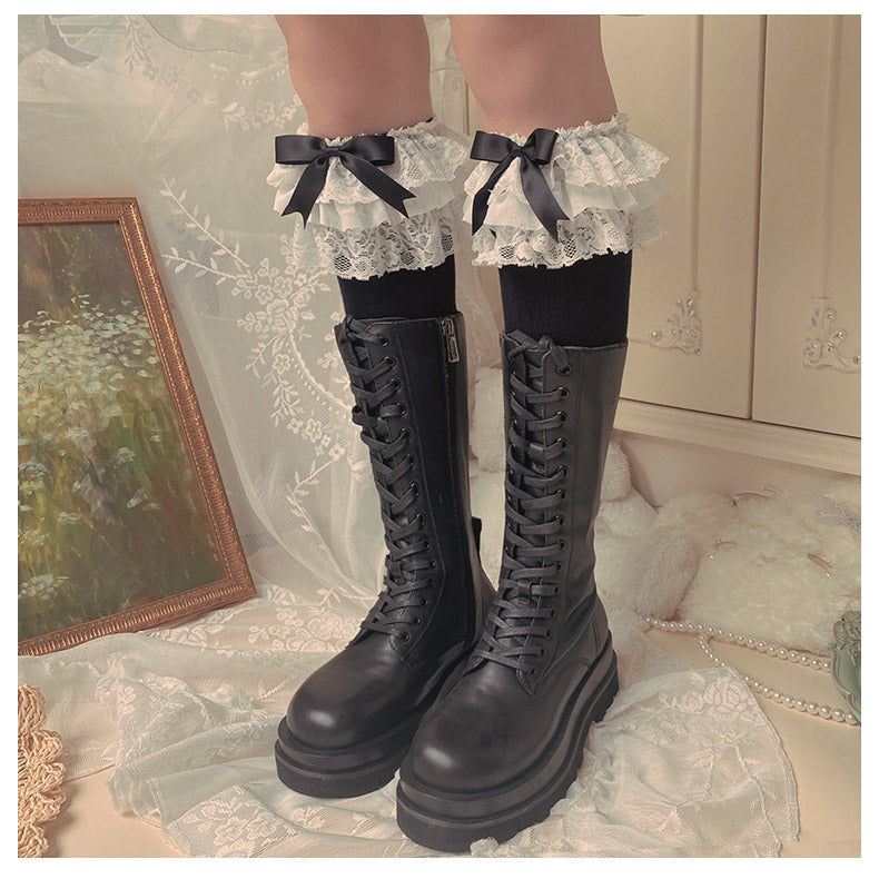 Lolita Bow Cotton Socks Lace Socks - image 11