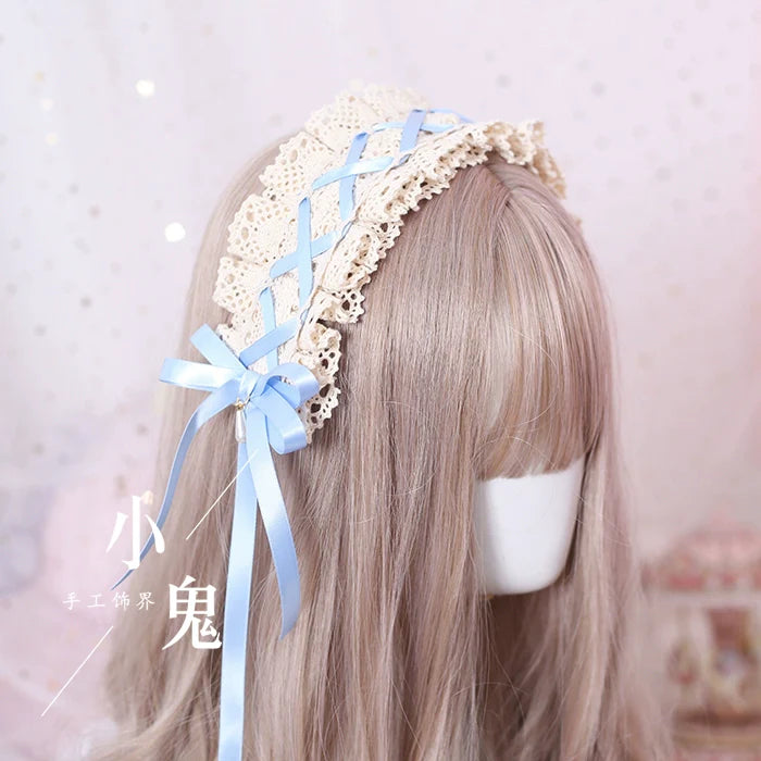 Japanese Style Sweet Lolita Lace Headband Multicolors - image 13