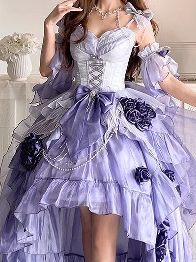 Swan Wonderland - Fairy Lolita JSK with High-Low Hem - image 14