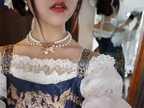 Pearl Chain Lace Bow Lolita Kawaii Necklace - image 13
