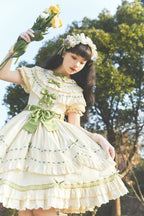Lily of the Valley - Country Lolita OP Dress, Tiered Ruffles - image 8