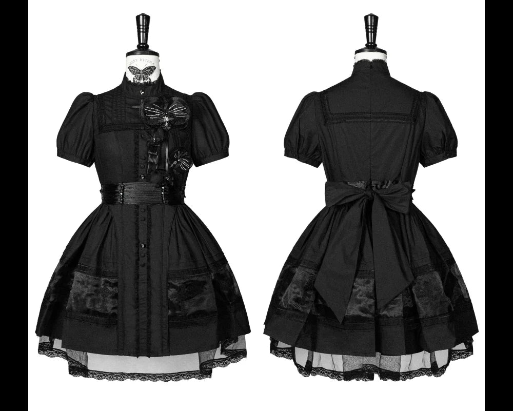 Ghost Orchid - Gothic Lolita OP Dress, Embroidered Cross - image 41