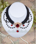 Lolita Pearl Necklace, Gemstone Pendant and Matching Ring Collection - image 12