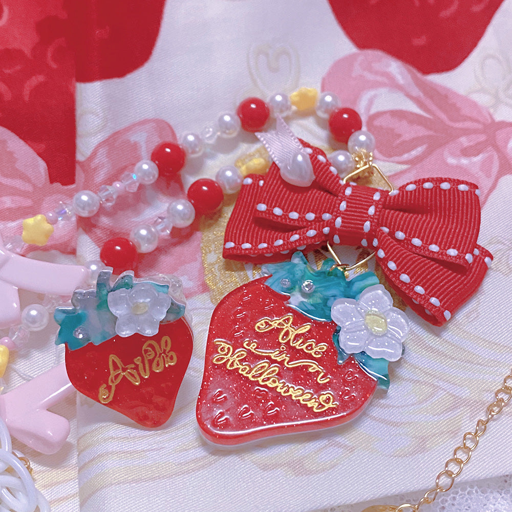 Sweet Lolita Strawberry Necklaces, Rings, Hair Clips and Brooches - image 16