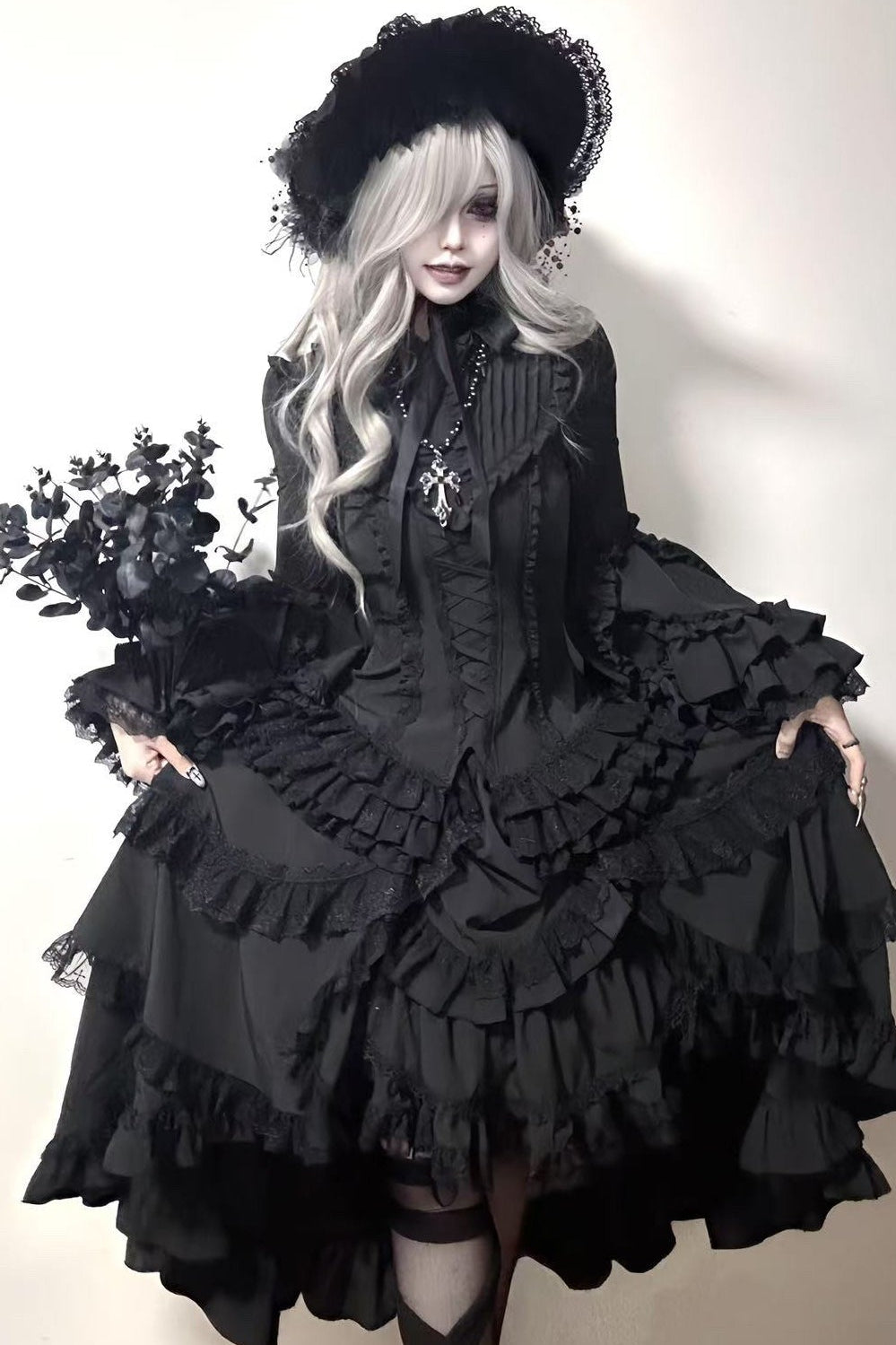 Immortal Bird Black Gothic Lolita Blouse SK Set - image 1