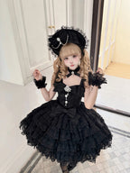 Snow Feather - Wedding Sweet Lolita JSK Dress, Multi-layered Lace Skirt - image 2