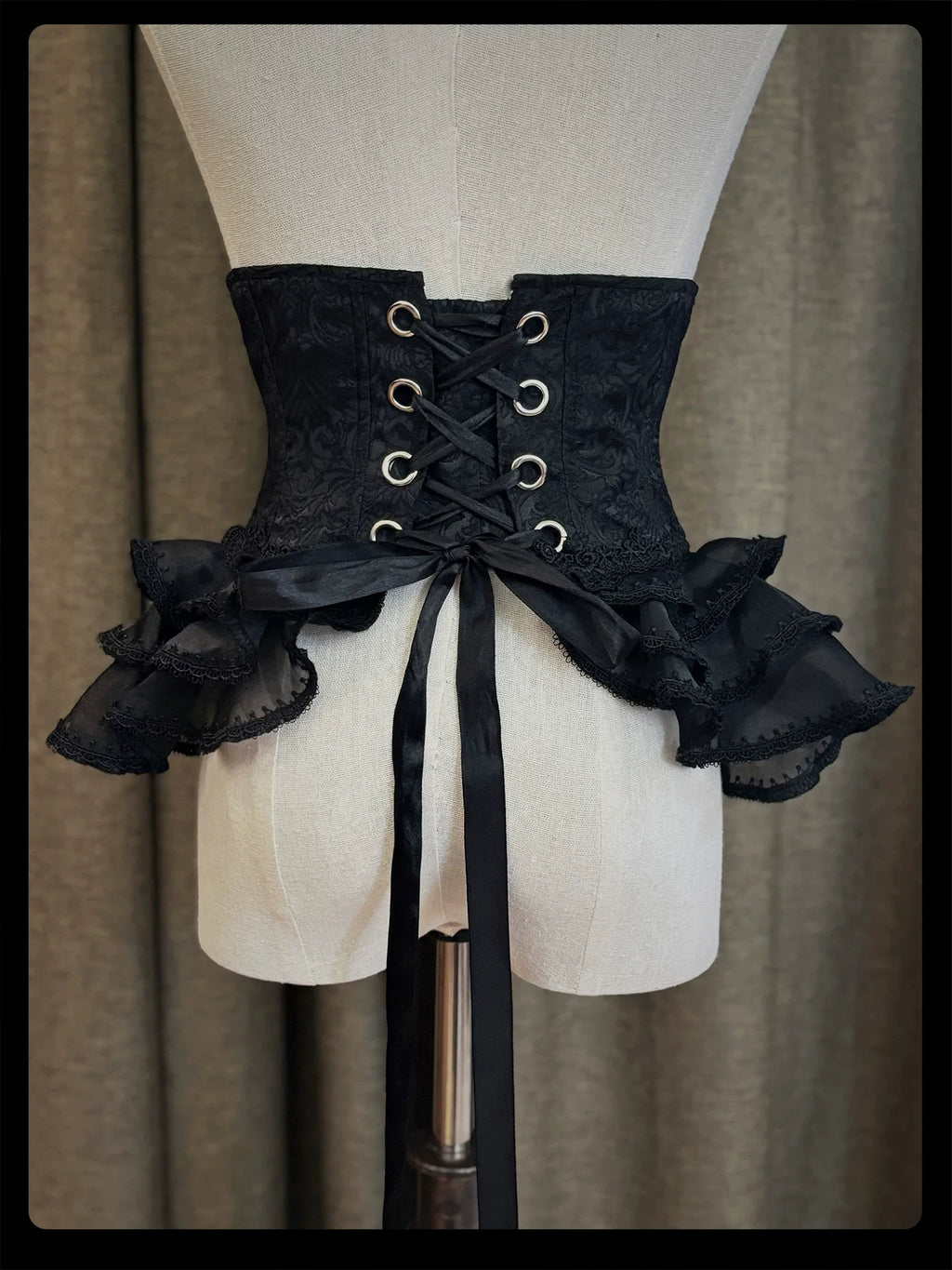 Plus Size Gothic Lolita Fishbone Waist Cincher, Layered Tulle - image 2