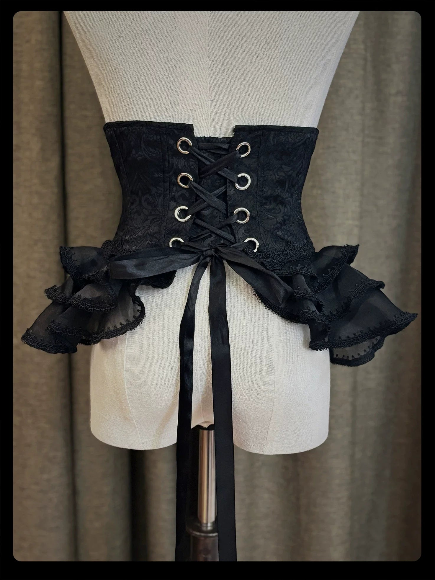 Plus Size Gothic Lolita Fishbone Waist Cincher, Layered Tulle - image 2