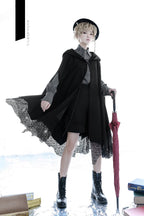 Black and Blue Retro Ouji Lolita Shirt with Mutton Sleeves - image 17