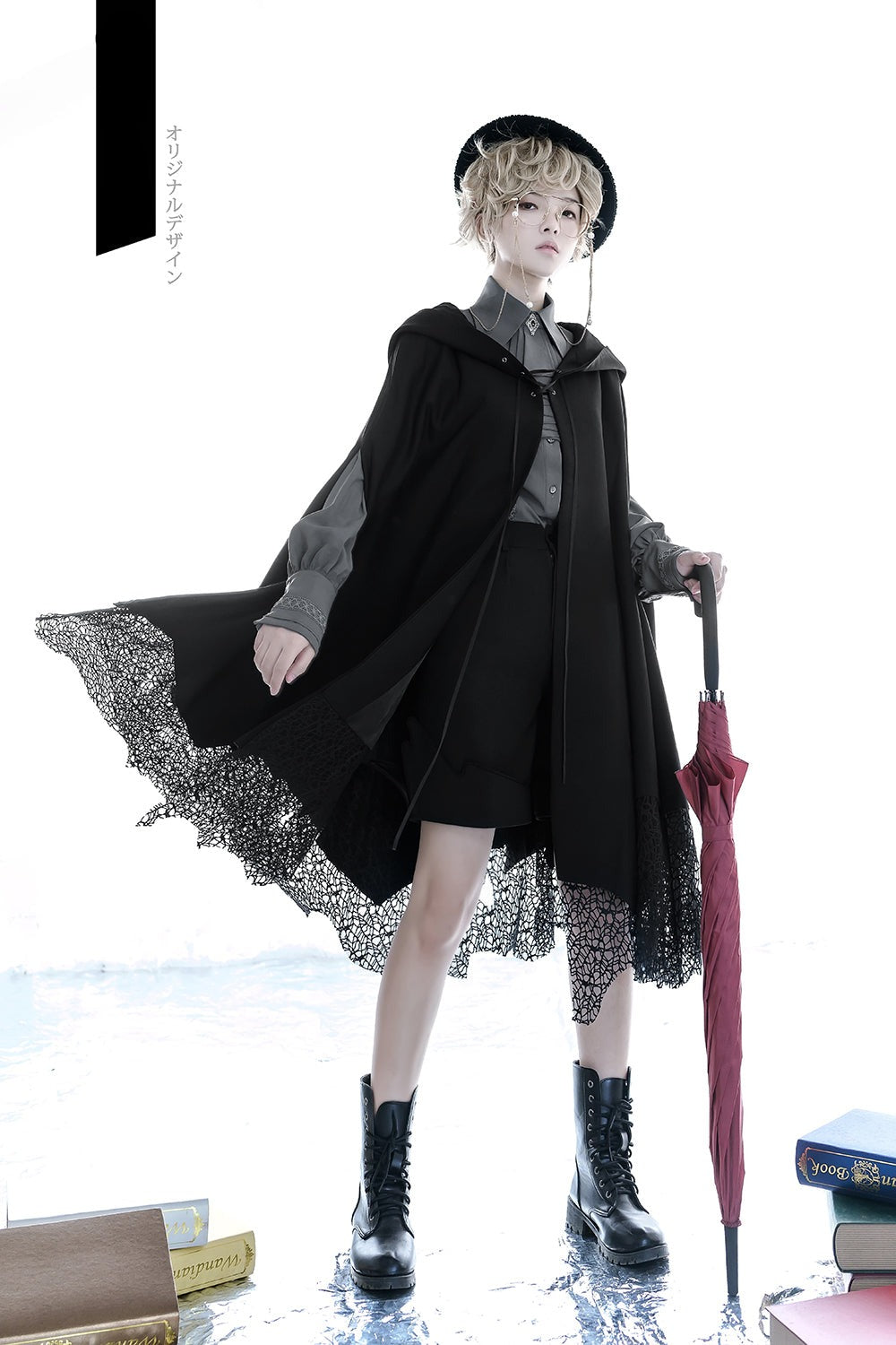 Black and Blue Retro Ouji Lolita Shirt with Mutton Sleeves - image 17