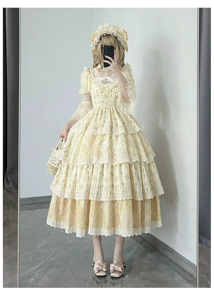 Letter and Poetry Sunflower Matters - Country Lolita JSK Embroidered Printed Lolita Dress and Accessories - image 8