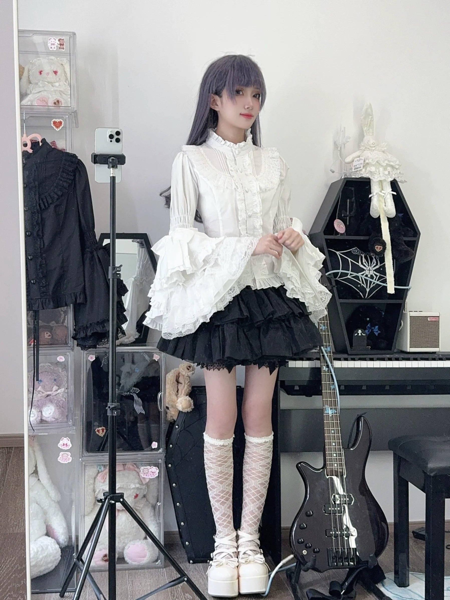 Sweet Lolita Blouse Princess Sleeve Shirt Inner Wear - image 16