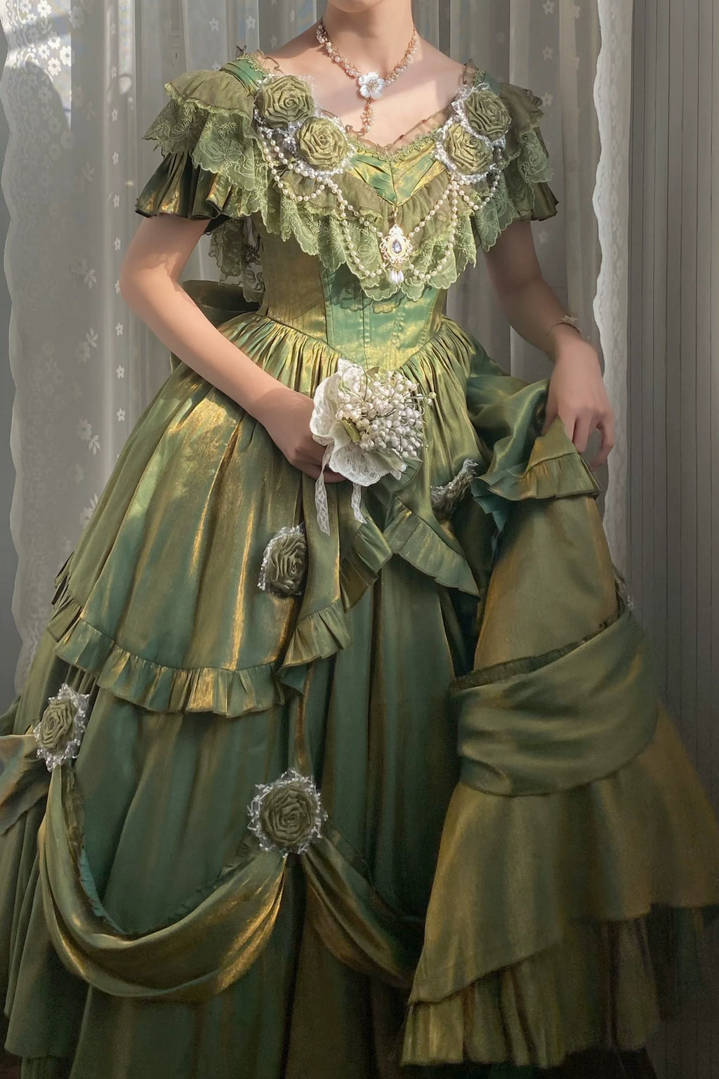Tana Manor Classic Lolita OP Dress with Floral Decoration - image 16
