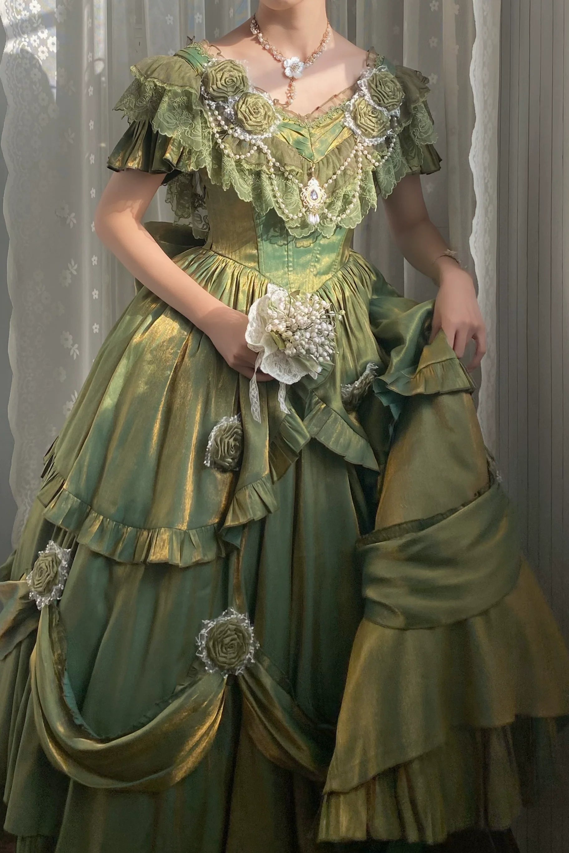 Tana Manor Classic Lolita OP Dress with Floral Decoration - image 16