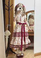 Skyfaring Strawberry - Printed Classic Lolita JSK Dress, Tired Hem - image 11
