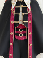 Vampire Youth - Ouji Lolita Bat Shaped Cape Set, Gold Embroidery & Red Accents - image 14