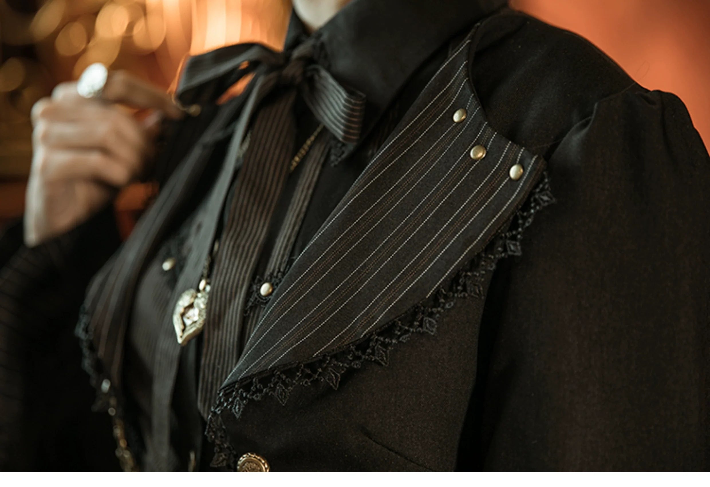 Gothic Lolita Black Cropped Cardigan Jacket - image 40