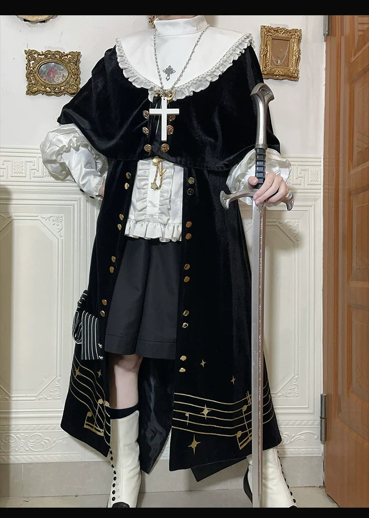 Black and White Sonata - Ouji Lolita Vest Suit and Vintage Lolita OP Dress - image 22