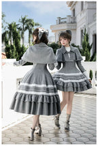 Reminisce - Pile Classic Lolita Dress, Detachable Cape and Accessories - image 2